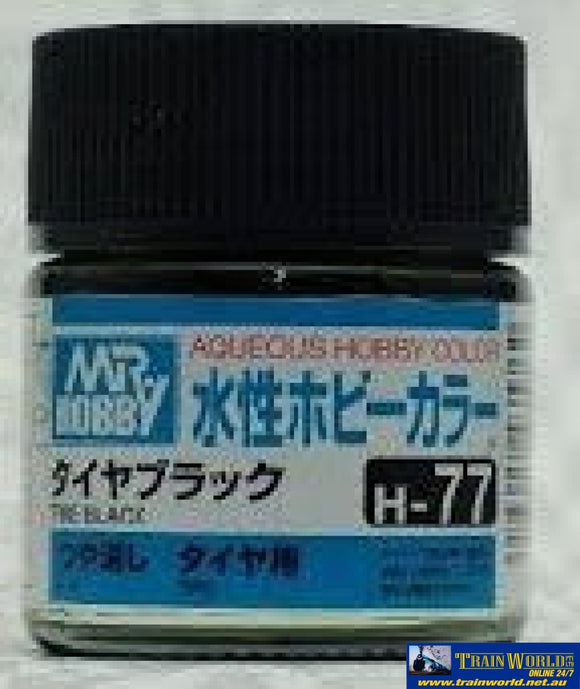 Gsi-H077 Gsi Creos Mr.hobby Aqueous Acrylic (Water) Paint Matt H077 Tyre-Black 10Ml Glueandpaint