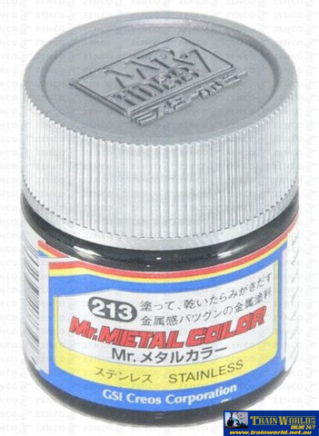 Gsi-Mc213 Gsi Creos Mr.metal Color Lacquer (Solvent) Paint Gloss Mc213 Metallic-Stainless 10Ml