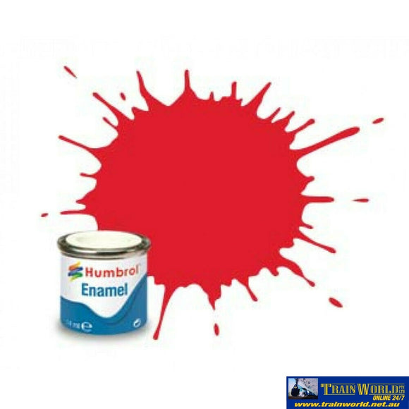 Hum-019 Humbrol Enamel (Oil) Paint Gloss Bright-Red 14Ml Glueandpaint