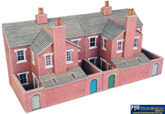 Met-Po276 Metcalfe (Card Kit) Low-Relief Terraced House-Fronts (Red-Brick) Oo Scale Structures