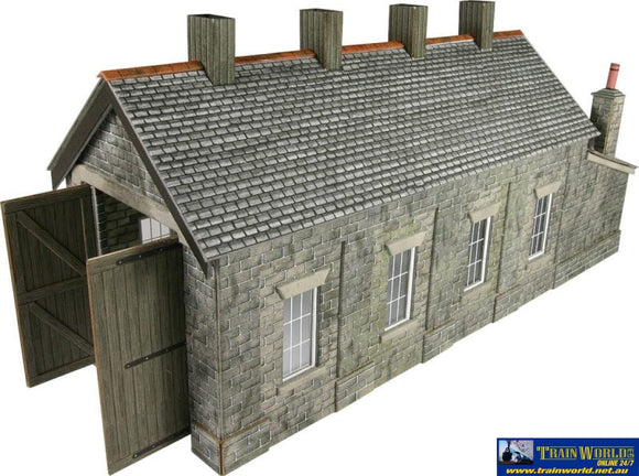 Met-Po332 Metcalfe (Card Kit) Stone Single Track Engine Shed Oo Scale Structures