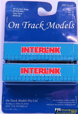 Otm-40Cs02 On Track Models 40 Curtain Sider Container Interlink (Twin-Pack) Ho Scale