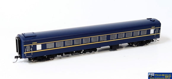 Plm-Pc500C Powerline Z-Type Carriage (Broad Gauge) #6Az First-Class Vr Blue/gold Art-Deco Ho Scale