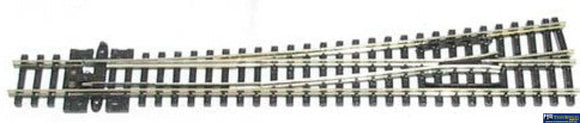 Psl-E389 Peco Streamline N Gauge Code-80 Large-Radius (914Mm) Left-Hand Turnout (Electrofrog) 160Mm