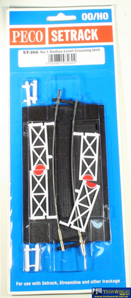 Pst-266 Peco Setrack Ho/oo Code-100 No.1 Radius (371Mm) Curved Level-Crossing Track/accessories