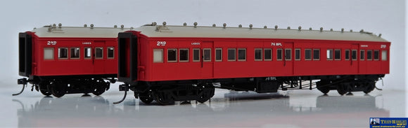 Sds-Pl003 Austrains-Neo Pl-Type Carriage With Siding-Doors #65Bpl & 76Bpl Vr Passenger-Red 1957