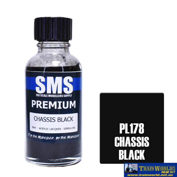 Sms-Pl178 The Scale Modellers Supply Premium Acrylic-Lacquer Paint Chassis Black 30Ml Glueandpaint