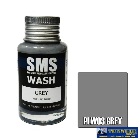 Sms-Plw03 The Scale Modellers Supply Wash Grey Oil Based 30Ml Glueandpaint