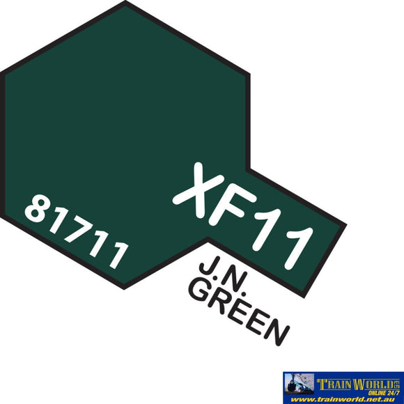 Tam-T81711 Tamiya Acrylic (Water) Paint Mini Flat Xf-11 J.n Green 10Ml Glueandpaint