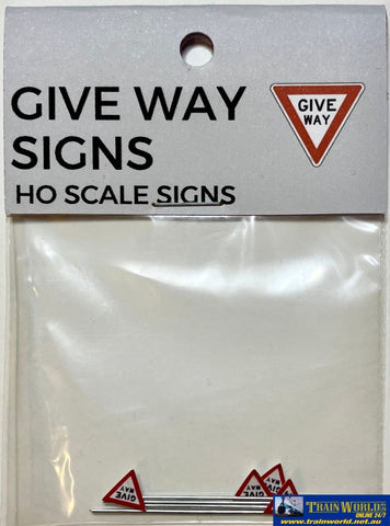 Ttg-008 The Train Girl -Signage- Give Way (4-Pack) Ho Scale Scenery