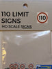 Ttg-019 The Train Girl -Signage- 110Km/H Limit (4-Pack) Ho Scale Scenery