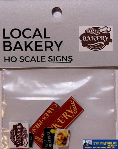 Ttg-038 The Train Girl -Signage- Áussie Advertising Local Bakery (6-Pack) Ho Scale Scenery