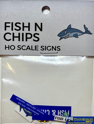 Ttg-039 The Train Girl -Signage- Áussie Advertising Fish N Chips (6-Pack) Ho Scale Scenery