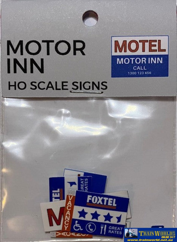 Ttg-043 The Train Girl -Signage- Áussie Advertising Motel (6-Pack) Ho Scale Scenery