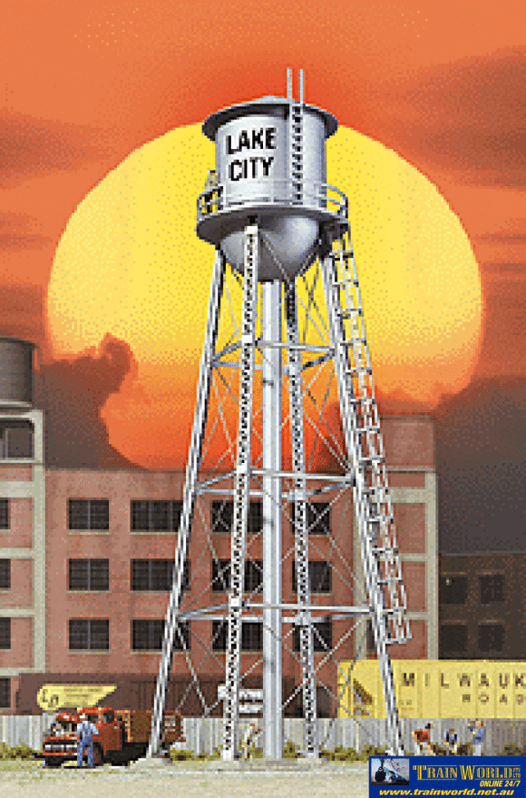 Wal-2826 Walthers Cornerstone Built Ups City Water Tower Silver Ho Scale Structures