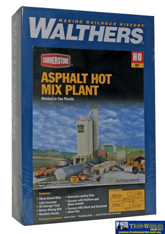 Wal-3085 Walthers Cornerstone Kit Asphalt Hot Mix Plant Ho Scale Structures