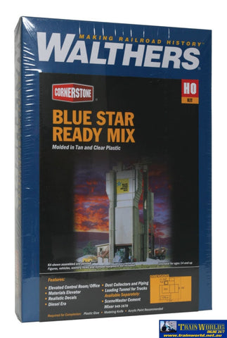 Wal-3086 Walthers Cornerstone Kit Blue Star Ready Mix Ho Scale Structures