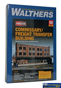 Wal-3173 Walthers Cornerstone Kit Commissary/freight Background Building Ho Scale Structures
