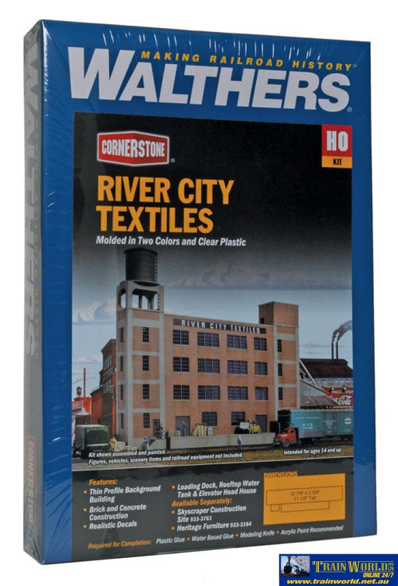 Wal-3178 Walthers Cornerstone Kit River City Textiles Background Building Ho Scale Structures