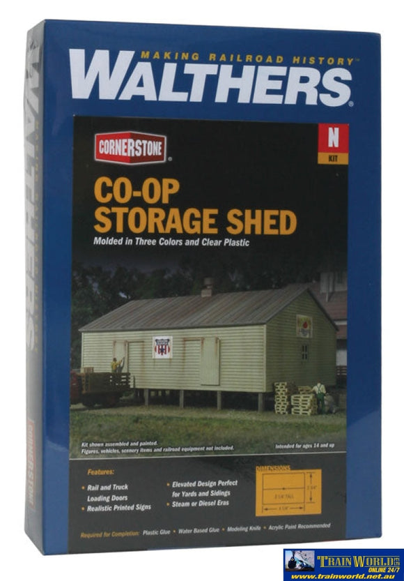 Wal-3230 Walthers Cornerstone Kit Co-Operative Storage Shed On Pilings N Scale Structures