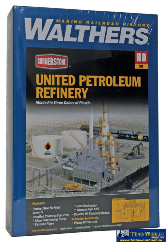 Wal-3705 Walthers Cornerstone Kit United Petroleum Refining Ho Scale Structures