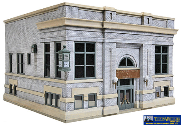 Wal-3772 Walthers Cornerstone Kit Liberty Bank & Trust Ho Scale Structures