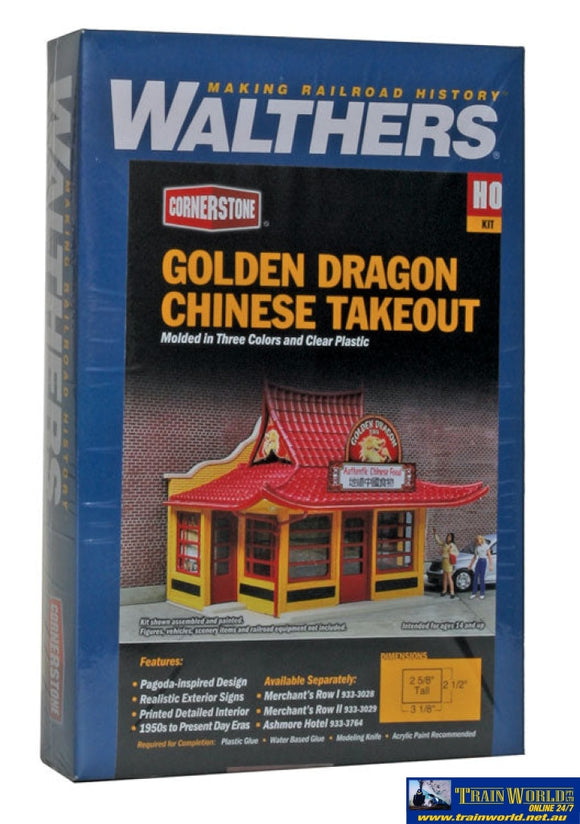 Wal-3780 Walthers Cornerstone Kit Golden Dragon Chinese Take Out Ho Scale Structures