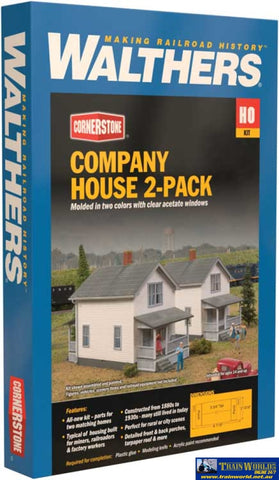 Wal-3790 Walthers Cornerstone Kit Company House Pkg(2) Ho Scale Structures