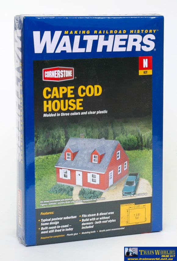 Wal-3839 Walthers Cornerstone Kit Cape Cod House N Scale Structures
