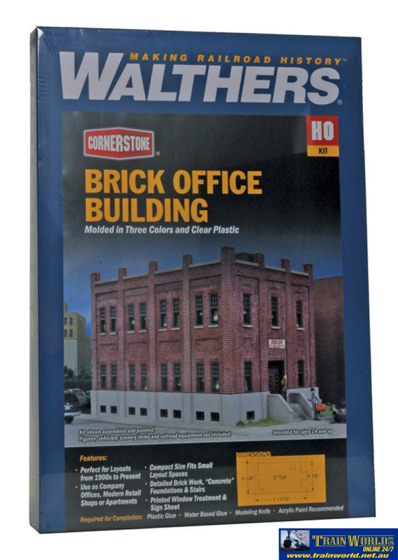 Wal-4050 Walthers Cornerstone Kit Brick Office Building Ho Scale Structures