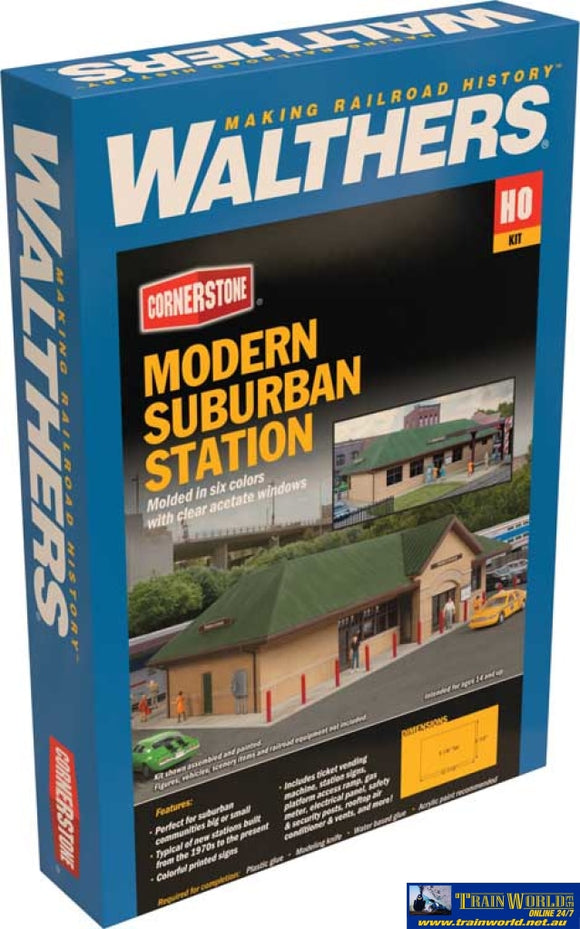 Wal-4095 Walthers Cornerstone Kit Modern Suburban Station Ho Scale Structures
