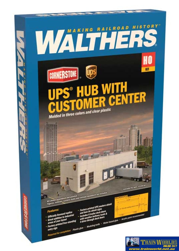 Wal-4110 Walthers Cornerstone Kit Ups Hub With Customer Center Ho Scale Structures