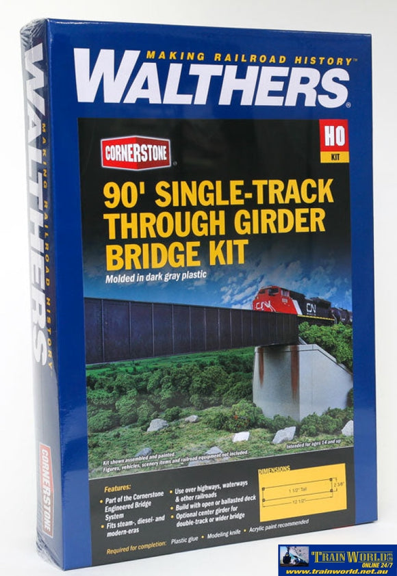 Wal-4503 Walthers Cornerstone Kit 90 Single-Track Railroad Through Girder Bridge Ho Scale Structures