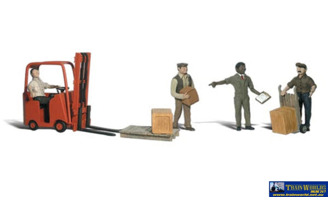Woo-A1911 Woodland Workers With Forklift (9-Pack) Ho Scale Figure