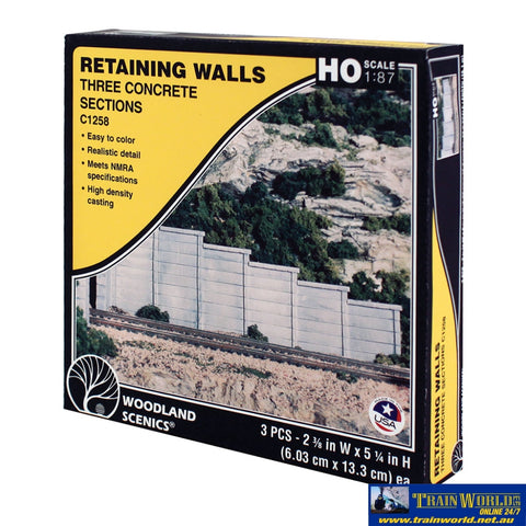 Woo-C1258 Woodland Scenics Retaining-Wall: Concrete 66.6 X 122Mm (17M-Scale Length) Ho-Scale Scenery